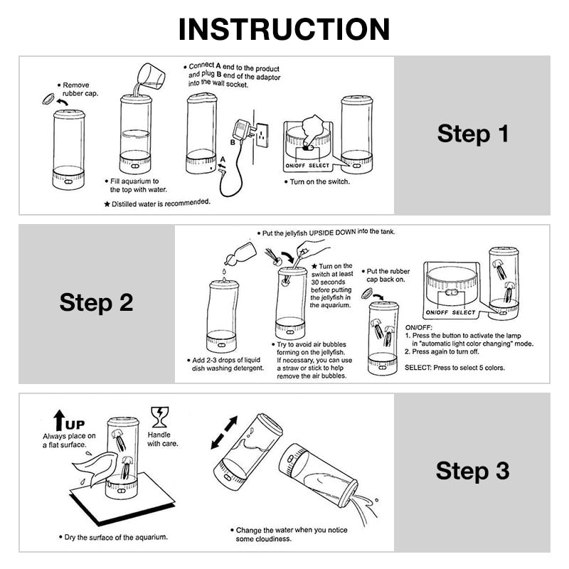 AquaGlo Jellyfish Lamp with realistic jellyfish lighting for home decor.
