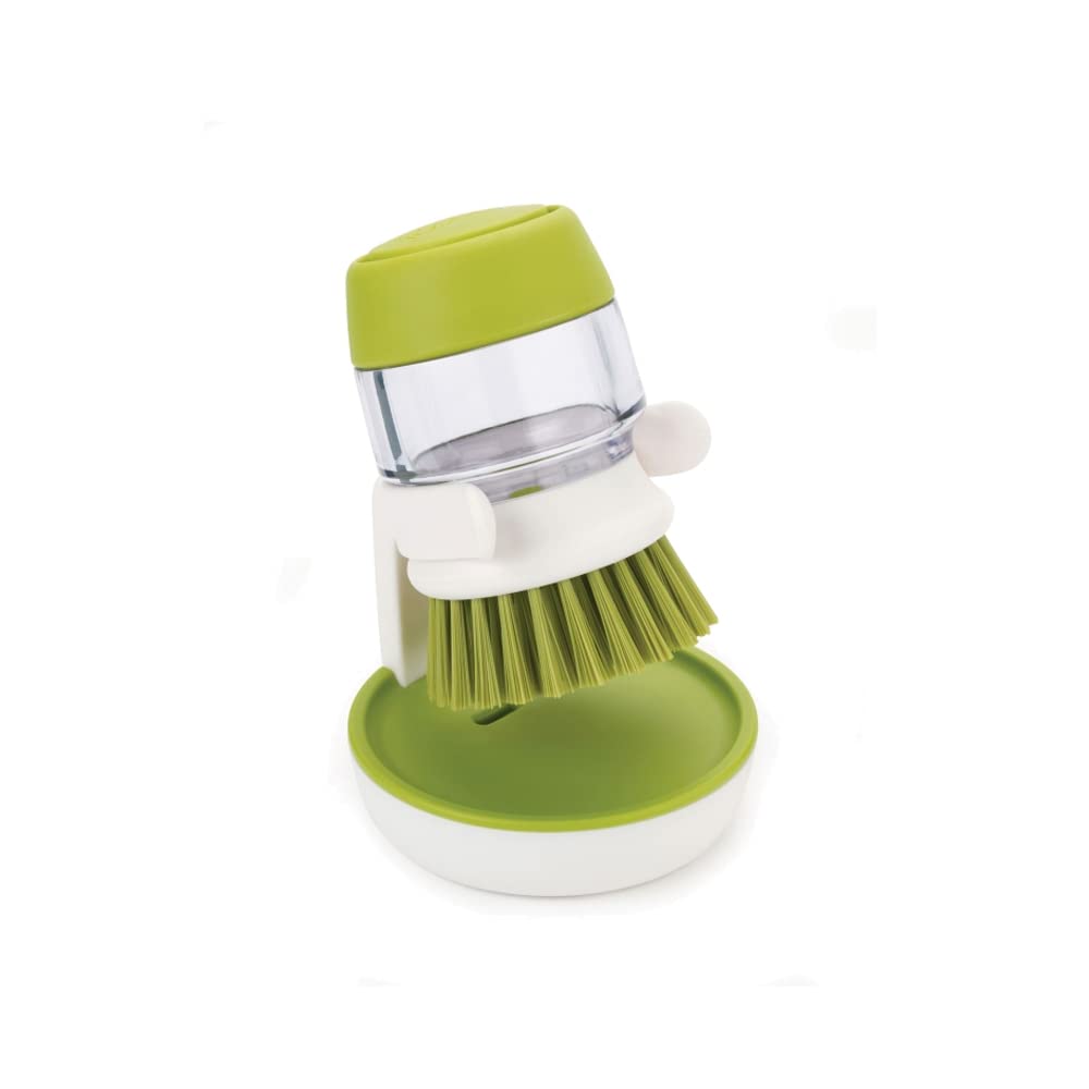 QuickScrub™ ||  Palm Scrub Soap Dispensing Washing-Up Brush with Storage - Green
