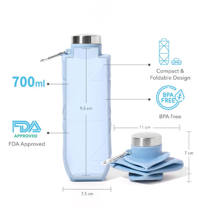 EasyFold™ || Collapsible Travel Water Bottle – Space Saving & Leak Proof