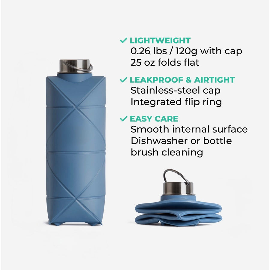 EasyFold™ || Collapsible Travel Water Bottle – Space Saving & Leak Proof