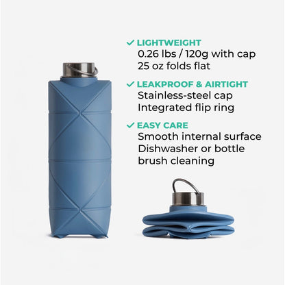 EasyFold™ || Collapsible Travel Water Bottle – Space Saving & Leak Proof