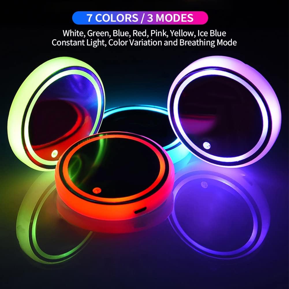 VibeX™ || LED Car Cup Holder - 7 Colors Smart Sensing - 2 Units/Pack