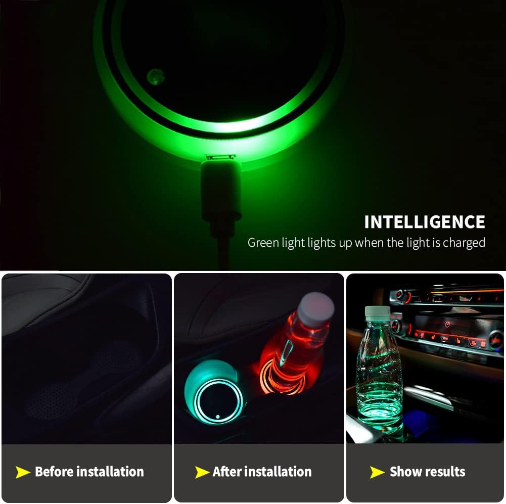 VibeX™ || LED Car Cup Holder - 7 Colors Smart Sensing - 2 Units/Pack