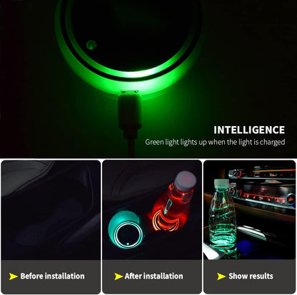 VibeX™ || LED Car Cup Holder - 7 Colors Smart Sensing - 2 Units/Pack