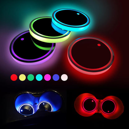 VibeX™ || LED Car Cup Holder - 7 Colors Smart Sensing - 2 Units/Pack