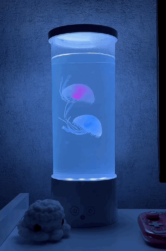 AquaGlo Jellyfish Lamp with realistic jellyfish lighting for home decor.