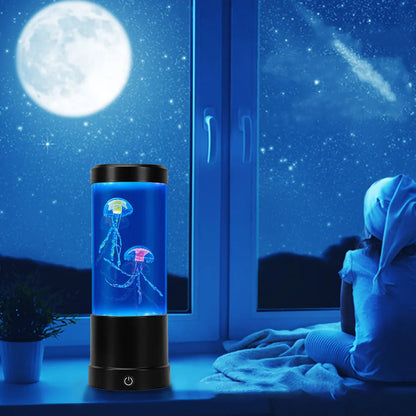 AquaGlo Jellyfish Lamp with realistic jellyfish lighting for home decor.